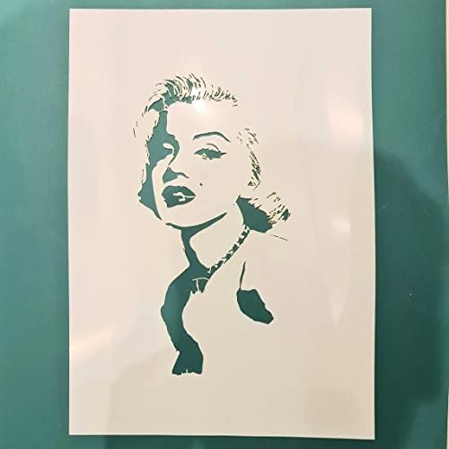 STENCHONMOKEY MARILYN MONROE STENCY para pintura - Laser Cut Reutilable 14Mil Mylar Wall Art Modelo Desenho de artesanato, parede, estêncil