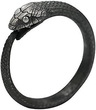 Personalidade de Yocoyee Black Snake Ring Biting Biting Abert Anel Ajustável Anel Ajuste para Homens e Mulheres
