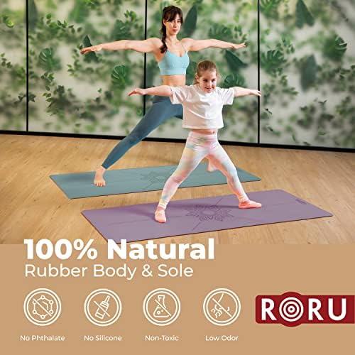 RORU Concept Sun Series Yoga Mat dobrável para viagem, não deslize, 2,5 mm, tapete de ioga de borracha não deslizante