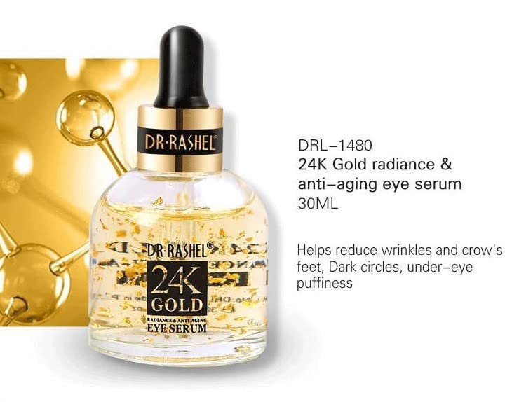 Dr. Rashel 24K Gold Gold Radiance & Antii-Ission Skin Care Series + 1 PCS de Máscara de Hidratação Facial de Cristal de Colágeno