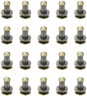 Wealrit 20 PCs Round Head Button Stud parafuso parafuso de couro Bronze Botão redonda Botão de cabeça REQUINTO DE RIVELHO RIVETA DE