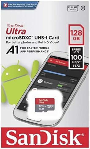 Sandisk 128GB Micro SDXC Ultra Memory Card Class 10 funciona com o Samsung Galaxy A10E, A10s, A30s, A50s, pacote de telefone 5g A90