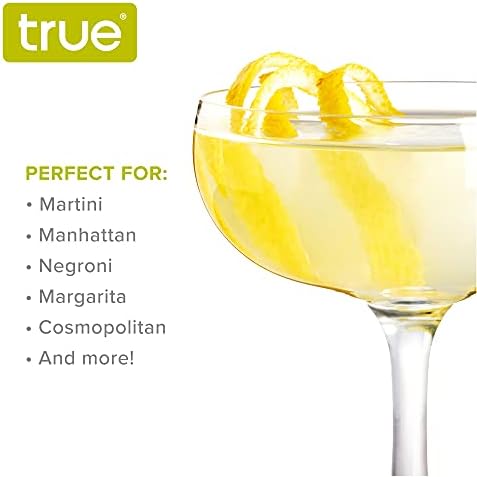 True Coupe Glasses Martini Daiquiri Manhattan Cocktail Barware Glass, Clear, 4 contagem