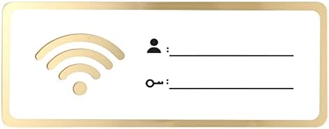 Nolitoy Wi -Fi Sign de senha, acrílico Wi -Fi Sign Set Set Wall Stick para Home Office Cafe Shop Hotel Restaurant, Golden