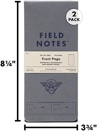 Notas de campo - Página da primeira página de notebooks do repórter - 3,75 x 8