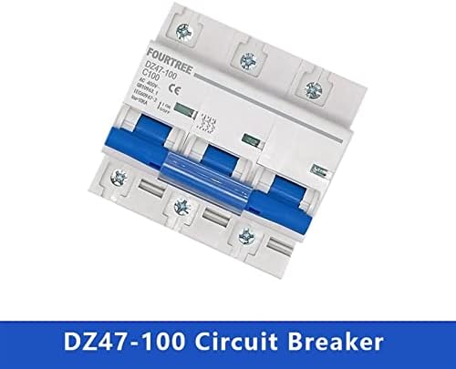 Ahafei 1PCS Disjuntor DZ47 63A 80A 100A 125A MCB 10KA Capacidade de ruptura de alta capacidade de ruptura Miniature Switch 1p 2p 3p