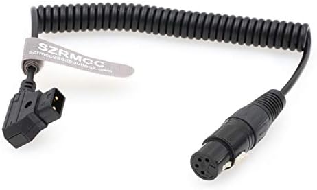 SZRMCC XLR 4 pinos para cabo de alimentação enrolado D-TAP para DSLR CAMcorder Pracilite 602 LIGHT LED SONY F55 SXS Monitor de câmera