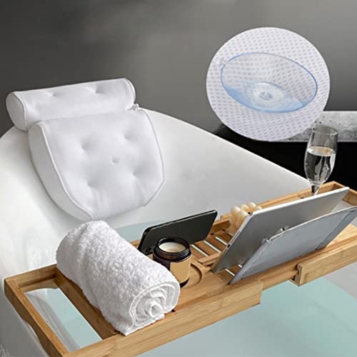 Travesseiro de banho, travesseiro de banheira com xícaras de sucção anti -deslizamento, travesseiro de banheira de banheira