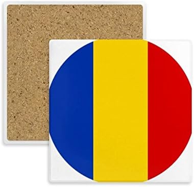 Romênia Bandeira Nacional Símbolo Europeu Padrão quadrado Copaster Cup Holder de pedra absorvente Pedra para bebidas