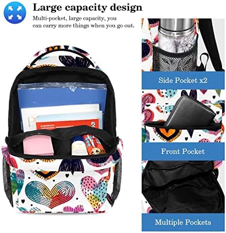 Tbouobt Travel Mackpack Conjunto de laptop leve mochila casual para homens homens, adorável desenho animado de arte do coração