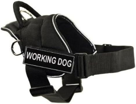 DT Fun Works Arnness, Working Dog, Black com acabamento refletivo, pequeno-se encaixa no tamanho: 22 polegadas a 27 polegadas