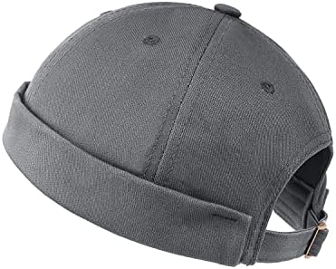 Zylioo Oversize xxl chapéus sem largura, tampa de caveira de punho grande, boné ajustável do marinheiro, chapéu de porto curto sem