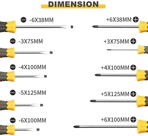 Chave de fenda 10pcs Conjunto de fenda magnético Kit de chaves de chave de fenda de fenda CR-V com ferramentas de mão doméstica