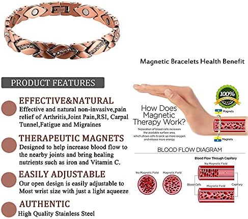 Pulseiras magnéticas de cobre de biomag para mulheres para artrite e articula
