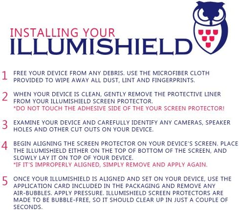 Protetor de tela Illumishield compatível com Samsung Galaxy J3 Clear HD Shield Anti-Bubble e Filme de Pet-Fingerprint