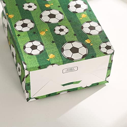 Bolsas de lanches de pretyzoom sacolas sacolas de papel de futebol: 24pcs de papel de presente de futebol sacos de brindes com alças