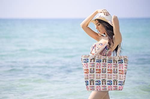 Bolsa de praia grande de Genovega para mulheres, bolsa à prova de areia à prova d'água com bolsa de piscina de utilidade de