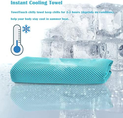 Toalha de resfriamento para refrigeração para refrigeração do pescoço 4 pacote, toalhas de resfriamento respirável e respirável para