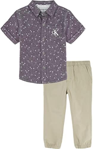Conjunto de calça de camisa de 2 peças de Calvin Klein Boys 2