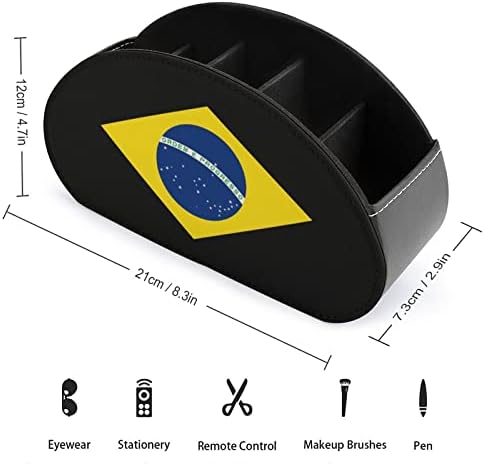 Organizador da caixa de armazenamento do Brasil PU Leather Control Control Titulares de Armazenamento de TV com 5 compartimento