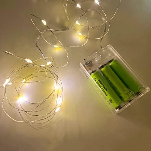 Luzes de fada de estiloonme LED 1 pacote, mini luzes de fada de arame de cobre, bateria necessária, ilumine as luzes de decoração