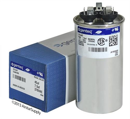 Serviço Primeiro - 45 + 7,5 UF MFD x 370 Vac Genteq Substituição Dual Capacitor Rodada C34575R / 27L947