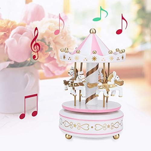 Pilipane Carousel Music Box, Bolo de carrossel Topper Horse Music Box Caixa Music Box de Caixa de Música Presente de Casamento