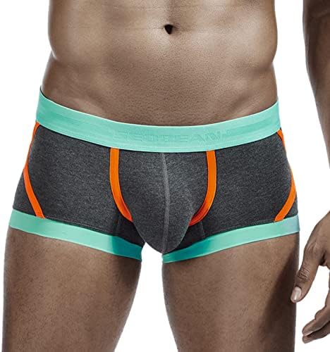 Masculino boxers de algodão masculino respirável confortável cintura baixa sexy respirável cor de cor de cor sólida shorts