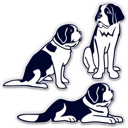 Saint Bernard Cães Conjunto de 3-2,5 Cada adesivos de vinil - para laptop de carro para laptop panela - decalques à prova
