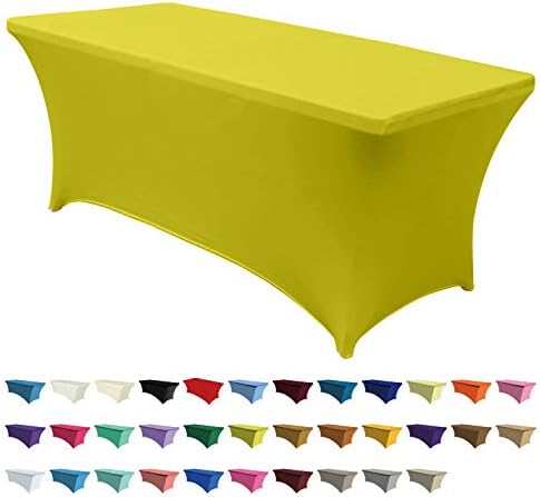 Tampa de mesa de spandex abccanpy 6 pés. Coloque mais de 30 cores Towpers de toca de mesa de mesa de tolera de molho de poliéster Toppers de mesa de mesa