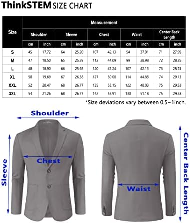 TuroTrendy Men's Casual Blazer Linen Sport Coat de dois botões de jaquetas leves