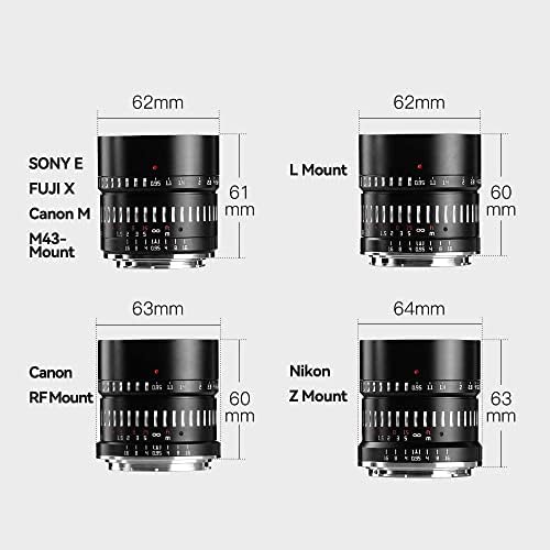 Ttartisan 50mm F0.95 APS-C Lente de câmera fixa manual para câmeras de montagem eletrônica Sony A5000, A5100, A6000,