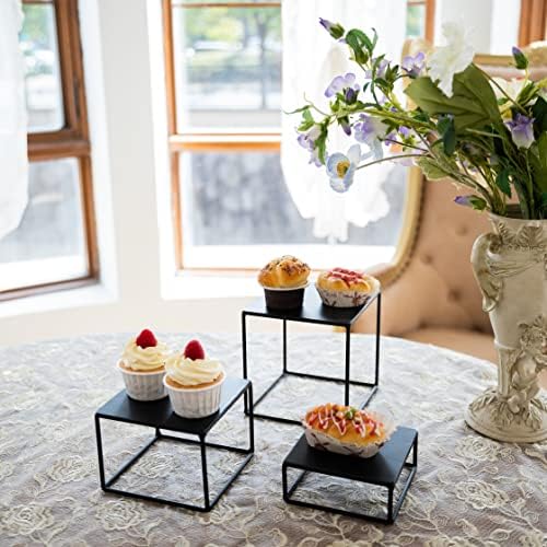 Cupcake de arame de arame de metal de 3 camadas GenMous para decoração de festas de aniversário, conjunto de tabela de sobremesa
