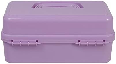 TUDO Caixa de armazenamento de 3 camadas Mary, Purple - Caixa de ferramentas dobrável e portátil para suprimento de arte