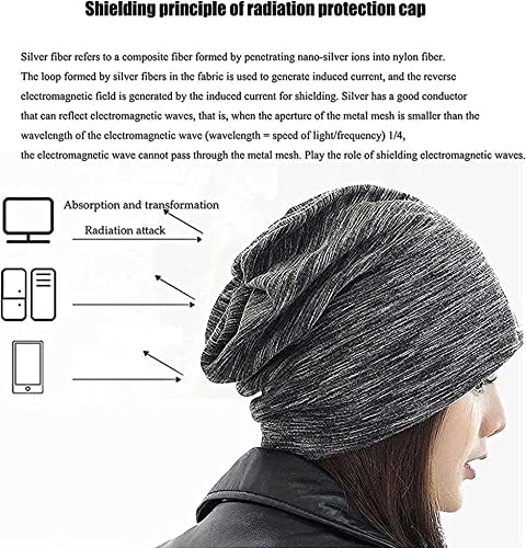 Darzys Protection Cap a partir de radiação 5G, Capuz de proteção EMF que protege o chapéu Wi-Fi unissex com bloco eletromagnético