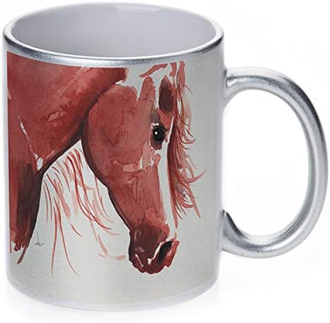 Casos de sol caneca de café cerâmica - Arte de cavalo da Chestnut Arabian por Denise todos
