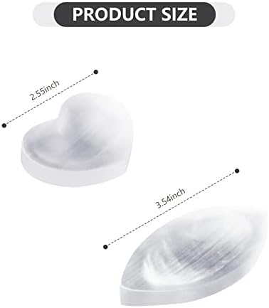 2 PCs Selenite Crystal Bowl Formulário do coração 2.6 e formato prismático de 3,54 Selenite Marroquino Charging Plate