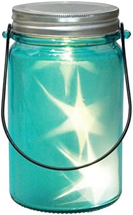 Homeford Mason Glass Bottle com luz estrelada, 5-1/2 polegadas, azul