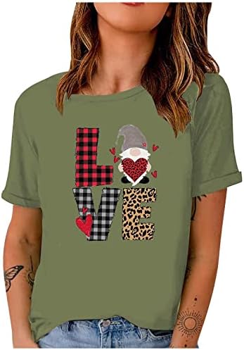 Gnomos Dia dos Namorados T Camisetas Presentes para Mulheres Leopardas LOOPARA AMOR PRIMEIRA DE CELIMENTO TOPS CREVELHA CAMPA DE MANEVA
