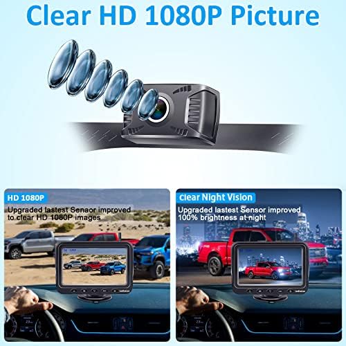 Câmera de backup sem fio leekooluu HD 1080p Carripto de caminhão a partir de Mini-RV Backup Sistema de Viagem de Viagem