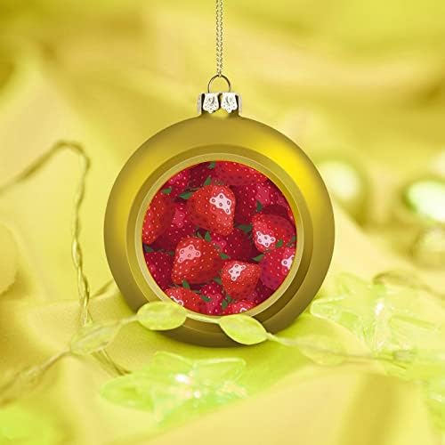Red Sweet Strawberry Christmas Ball Ornamentos pendurados xams decoração de árvores para festa de férias