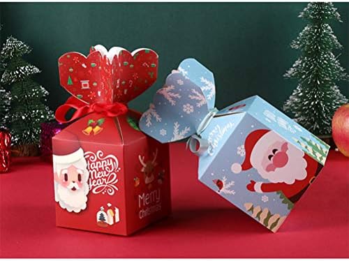 ABAODAM 20 PCS Bolsa de presente com tema de natal criativo Bolsa de presente Apple Storage Pattern Candy Box for Party- Papai Noel usado para celebrar o Natal