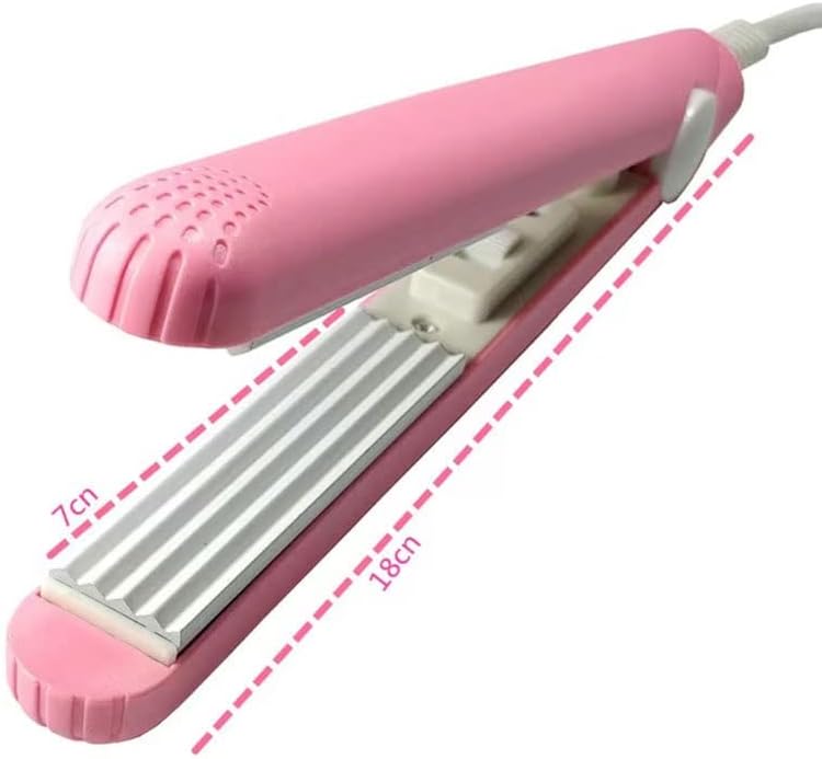 Houkai rosa mini tala elétrica molhada e alisador de cabelo seco Creative house housel clipe ridler portátil ridículo de cabelo