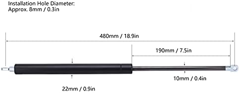 Ftvogue Suporte hidráulico hinge hinge Gas Strut Diy Gas Spring Shock elevador de elevador 480 x 190 x 22mm [300n],