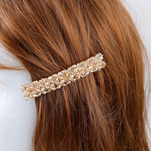 Barretas de cabelo de cristal para mulheres e meninas, clipes de cabelo de strass elegantes, alfinetes de cabelo de