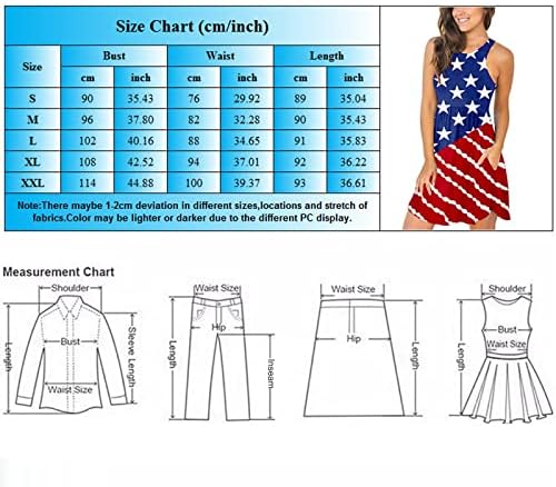 4 de julho Vestido de verão para mulheres Casual Vestido Boho American Flag America