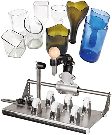 Miimoo Glass Bottle Cutter - Kit de ferramentas de corte de vidro diy atualizado para diferentes ângulos, garrafas redondas, quadradas e gargalos com acessórios completos, adequados para cerveja, uísque, vinho, champanhe