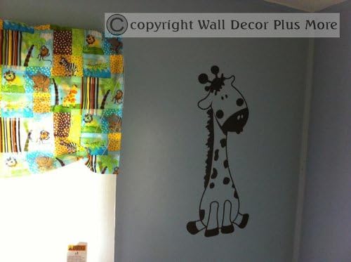 Decoração de parede além de mais adesivo de parede de girafa bebê para viveiro ou decoração de quarto da criança decalque