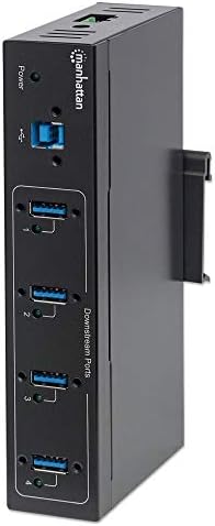 Manhattan 4-portas Industrial USB 3.0 Hub quatro portas USB 3.0 Tipo A, proteção de 20 kV ESD, A/C, opções de energia de