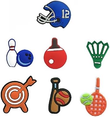 48 PCs Croc Charms for Boys, Basquete Baseball Football Softball Shoe Charms Decoration, para adultos adultos homens
